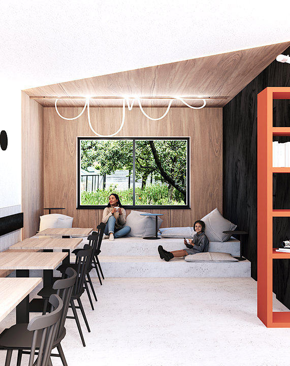 KAVÁRNA S ORANŽOVÝM BAREM